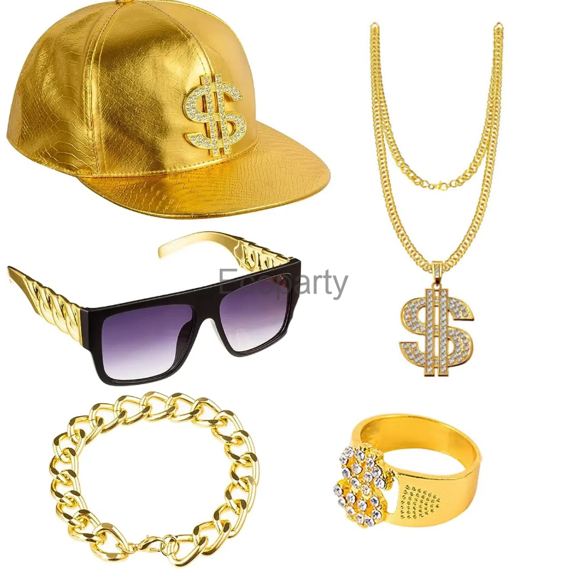 Men Accessories Ring And Bracelet - 80s 90s Hip Hop Costume Accessories