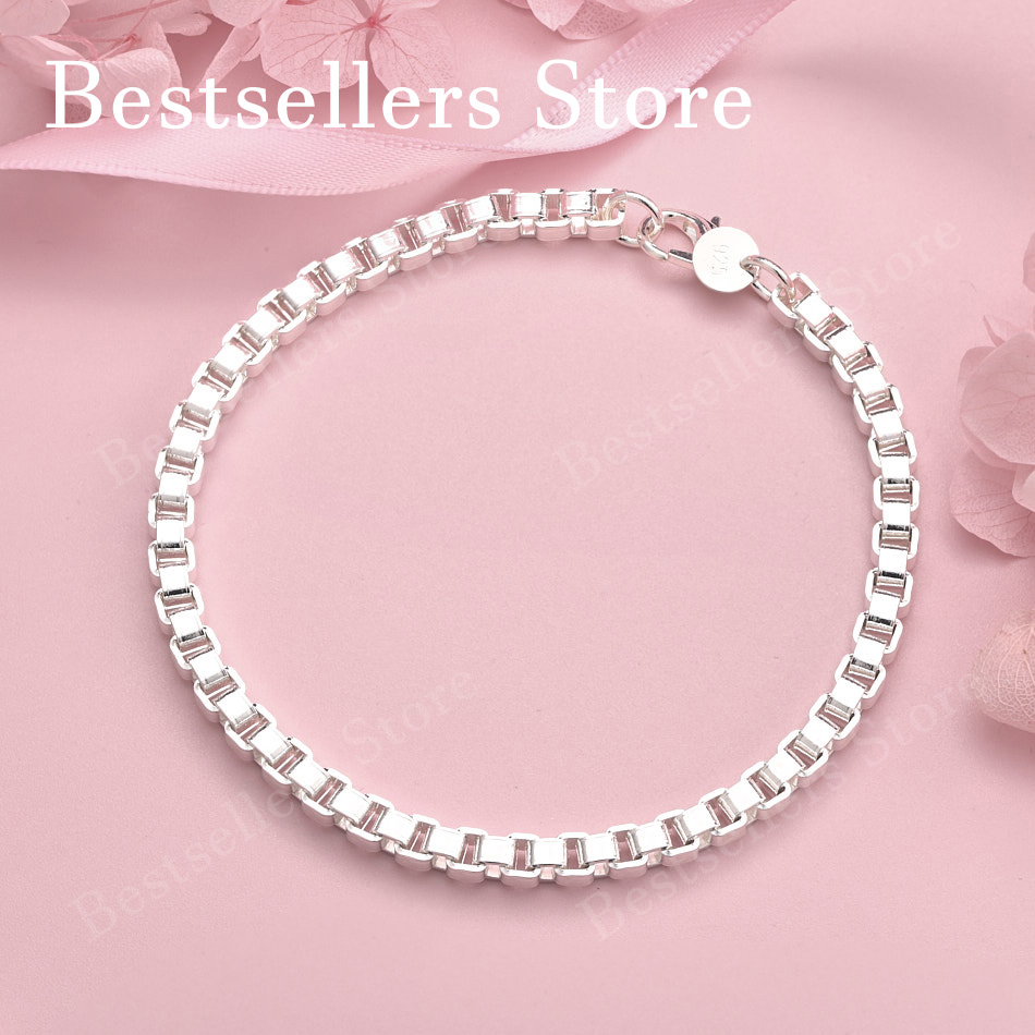 Men Accessories Chain And Bracelet - 925 sterling silver 8-inch exquisite 4MM