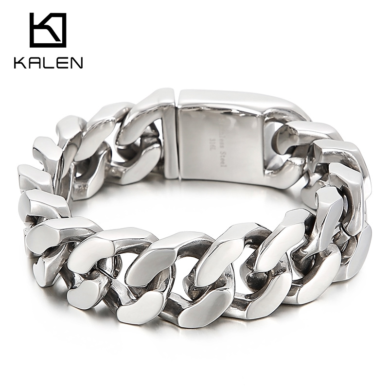 Men Accessories Ring And Bracelet - KALEN 22Cm Thép Không Gỉ Liên