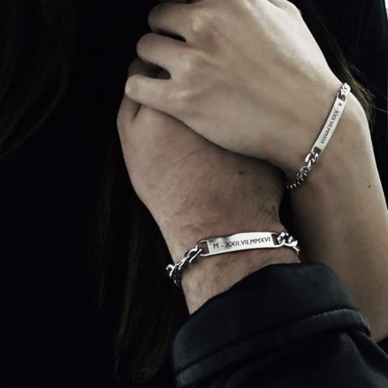 Men Accessories Chain And Bracelet - Đĩa Id Tag Thanh Vòng Tay