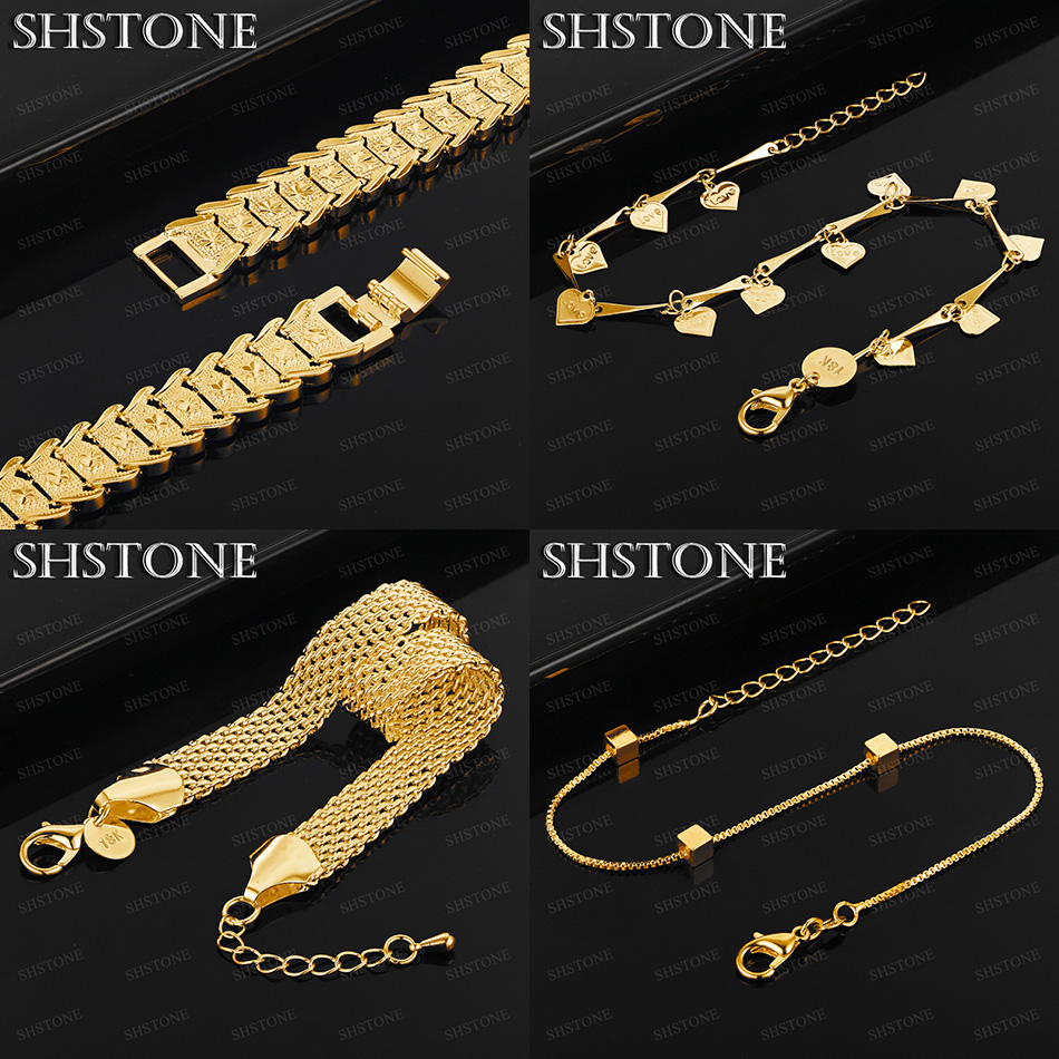 Men Accessories Chain And Bracelet - Hot 18k Gold Mesh Chain Square