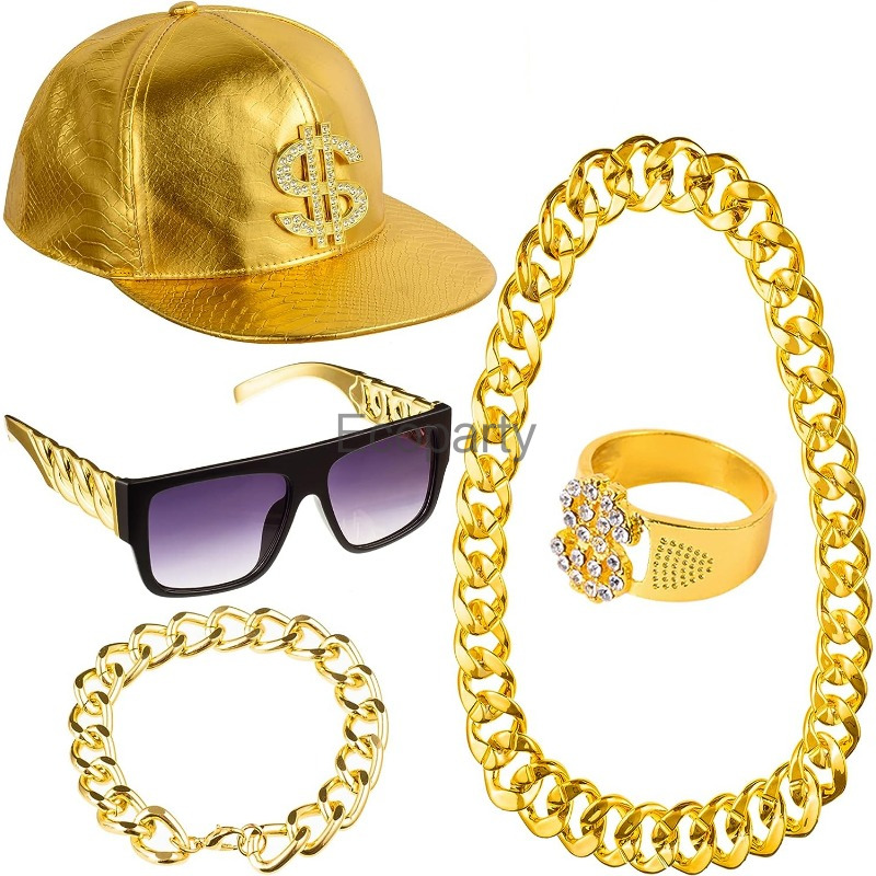 80s 90s Hip Hop Costume Access - đánh giá và giá Men Accessories Ring And Bracelet