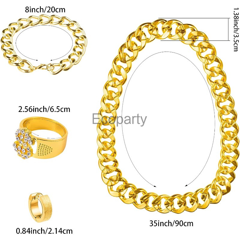 80s 90s Hip Hop Costume Access - đánh giá và giá Men Accessories Ring And Bracelet