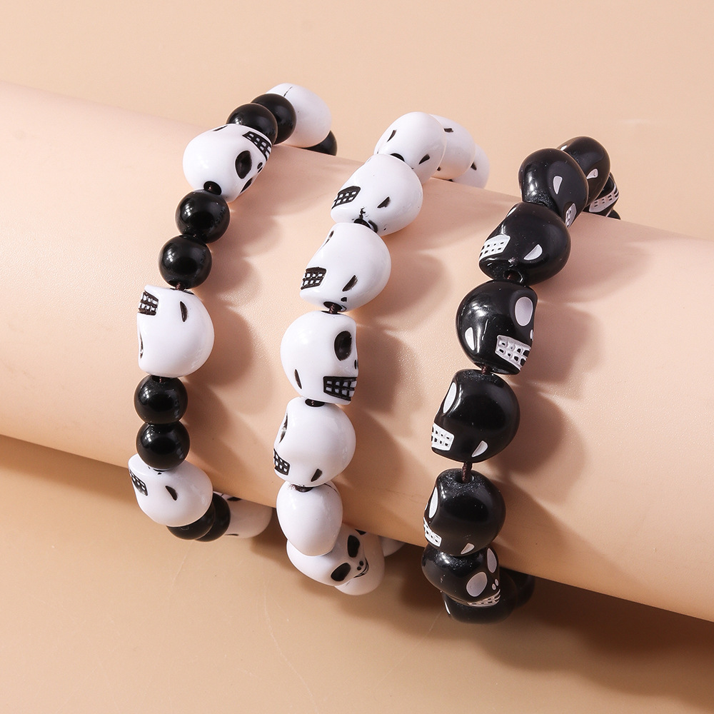 Halloween Punk Round Beads Res - đánh giá và giá Men Accessories Ring And Bracelet