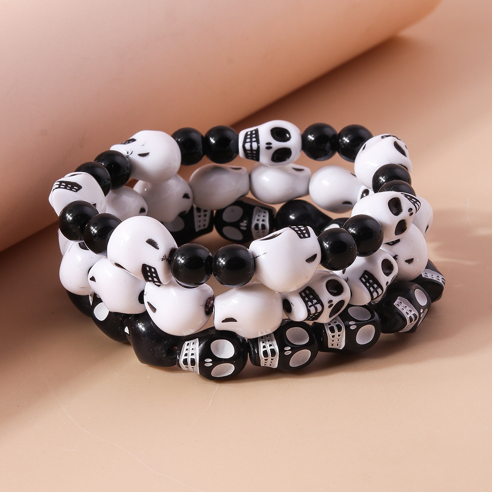 Halloween Punk Round Beads Res - đánh giá và giá Men Accessories Ring And Bracelet