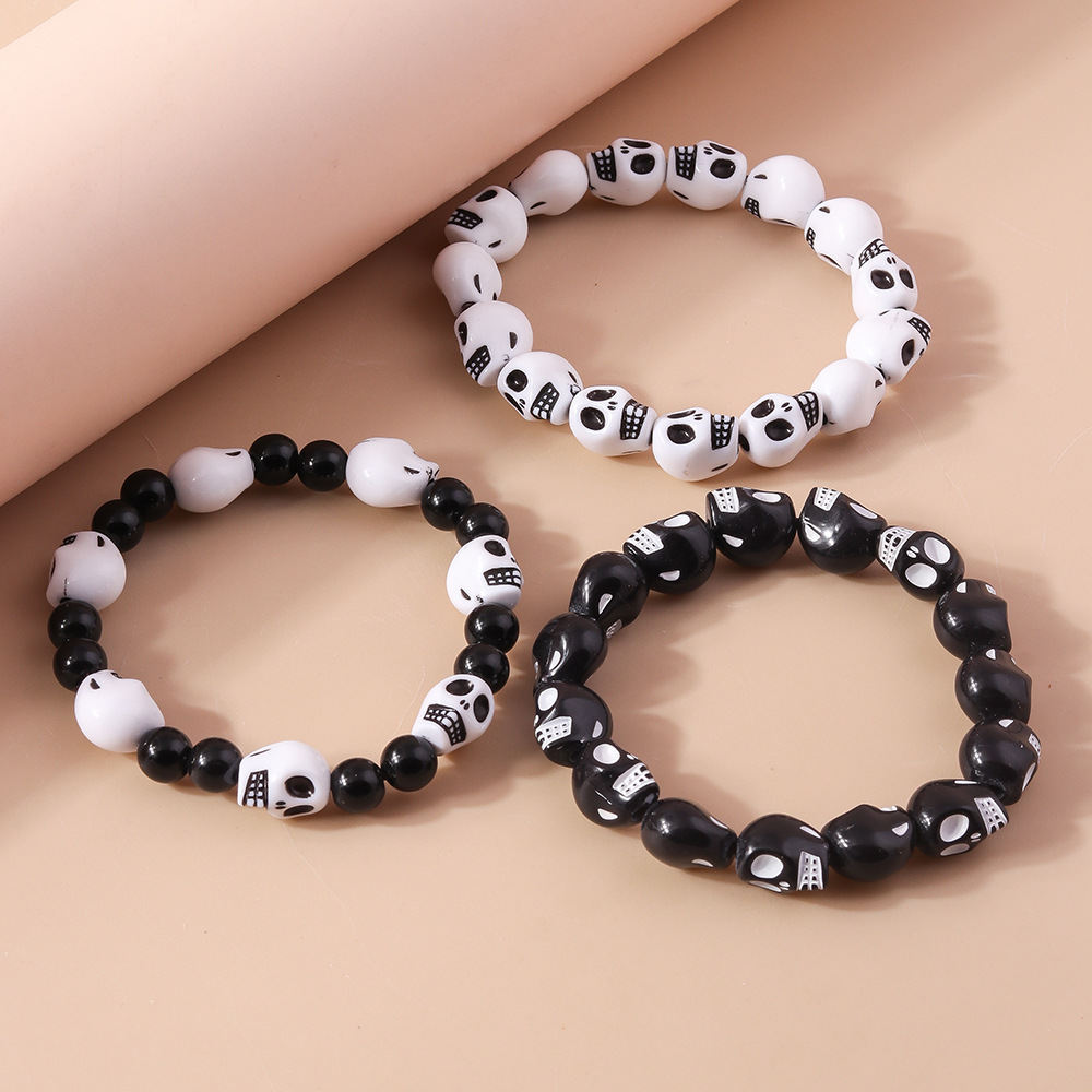 Halloween Punk Round Beads Res - đánh giá và giá Men Accessories Ring And Bracelet