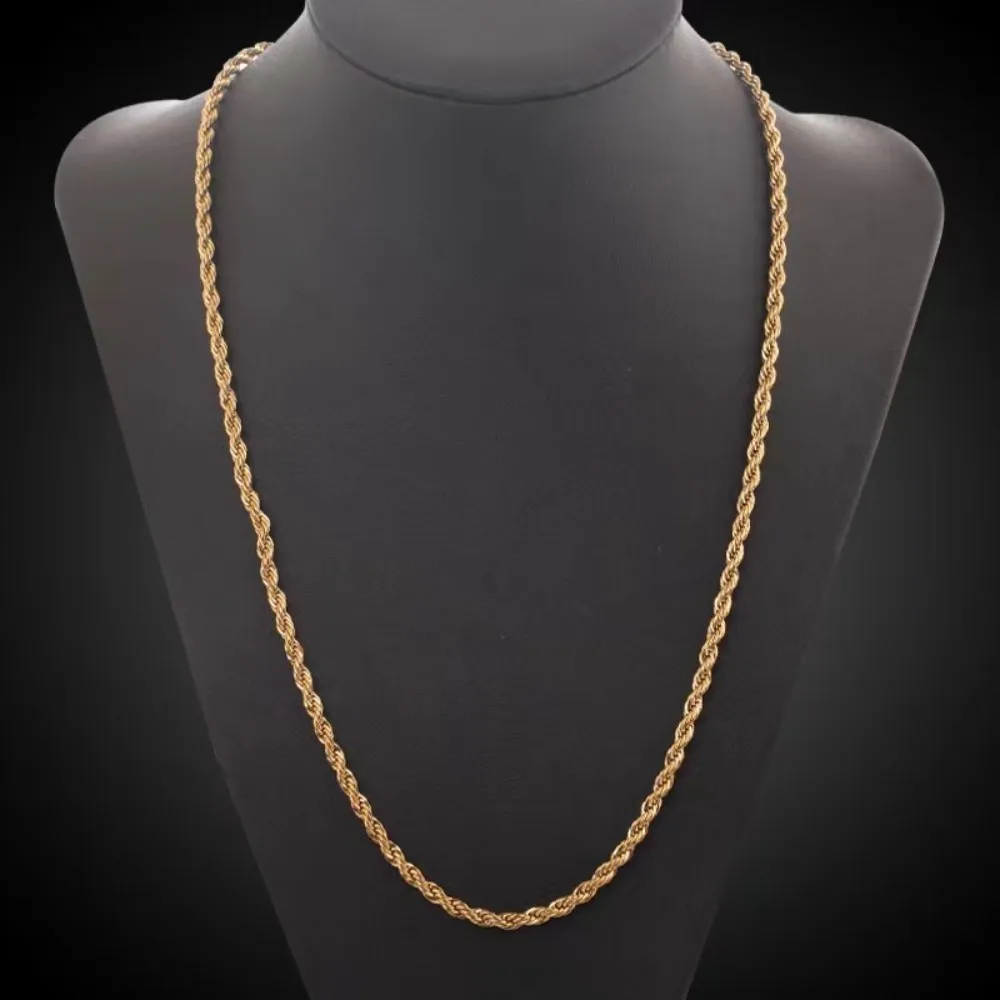 2pcs Fashion 18K Gold 4MM Twis - đánh giá và giá Men Accessories Chain And Bracelet