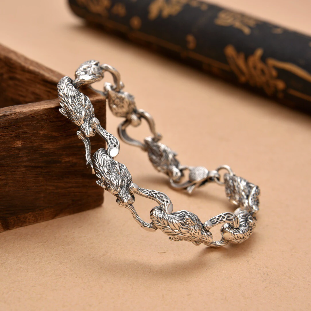 New Wolf Head Connected Bracel - đánh giá và giá Men Accessories Ring And Bracelet
