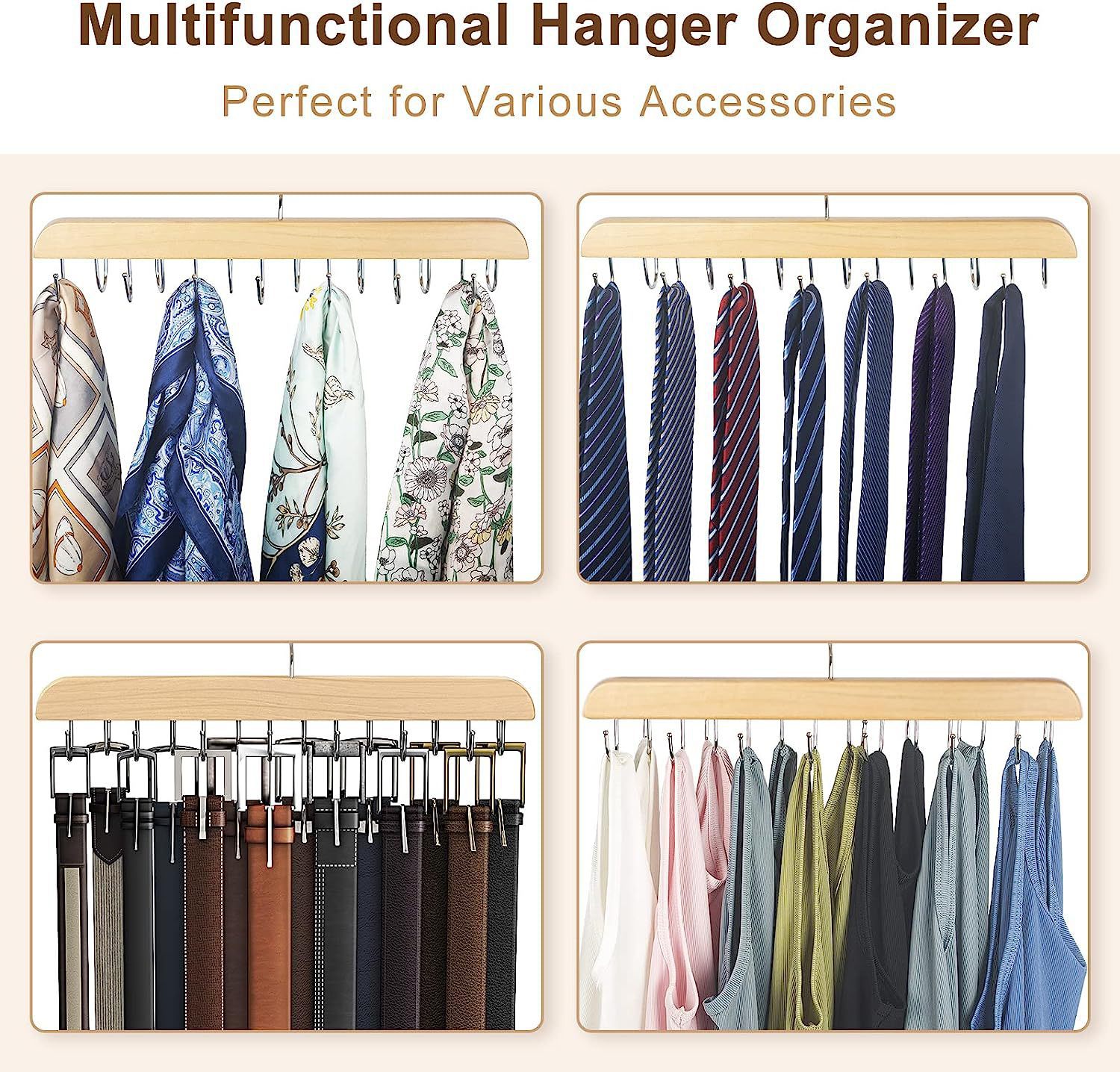 Wooden Belt Rack Women Storage - đánh giá và giá Men'S Accessories Organizer For Wardrobe