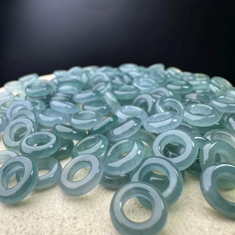 10pcs A Green Jade Blue Water  - đánh giá và giá Men Accessories Ring And Bracelet