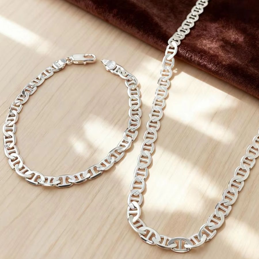 New 925 Sterling Silver 6MM Fa - đánh giá và giá Men Accessories Chain And Bracelet