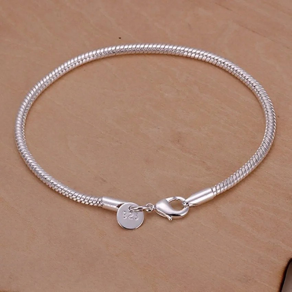 925 Silver 3MM Snake 16-23CM C - đánh giá và giá Men Accessories Chain And Bracelet
